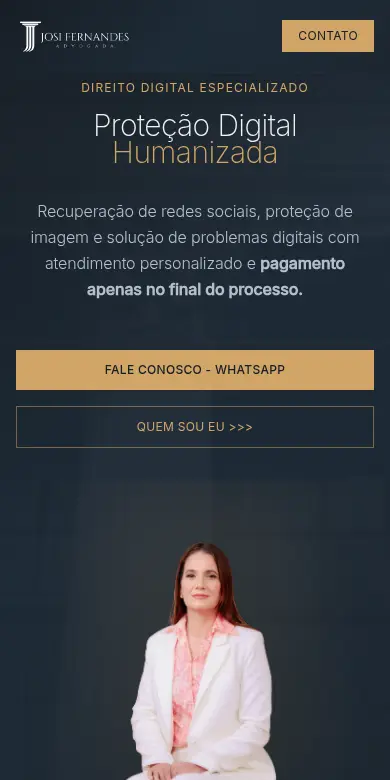 Site Proteção Digital Josi Fernandes no celular