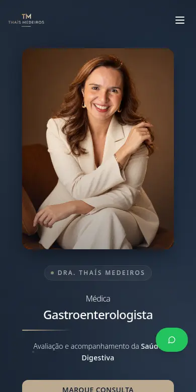 Site Dra. Thaís Medeiros no celular